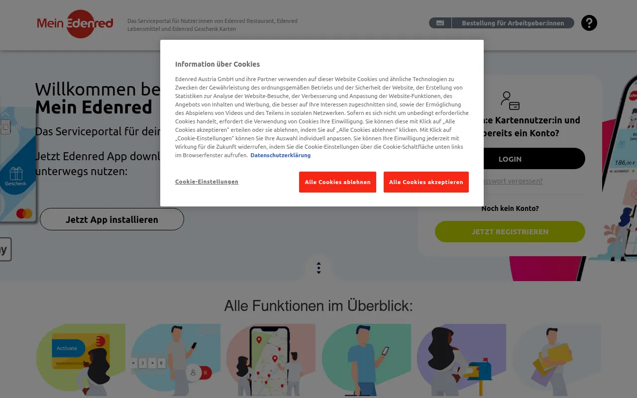 Screenshot of meinedenred.at