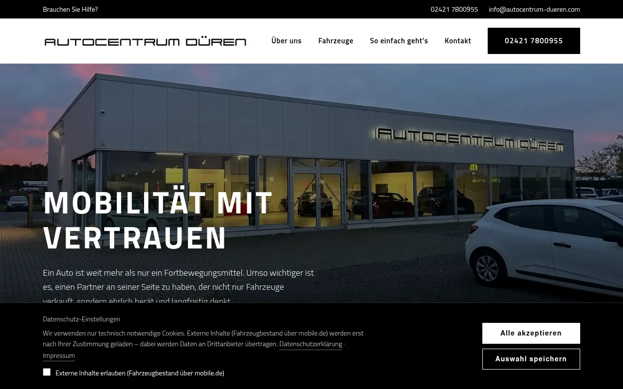 Screenshot of autocentrum-dueren.com