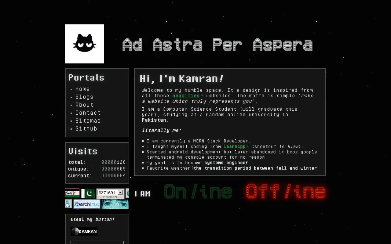 Screenshot of kamran.is-a.dev