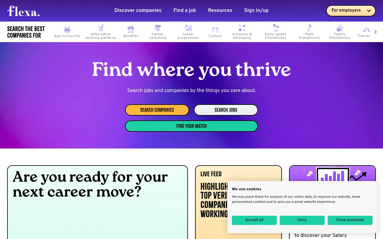 Screenshot of flexa.careers