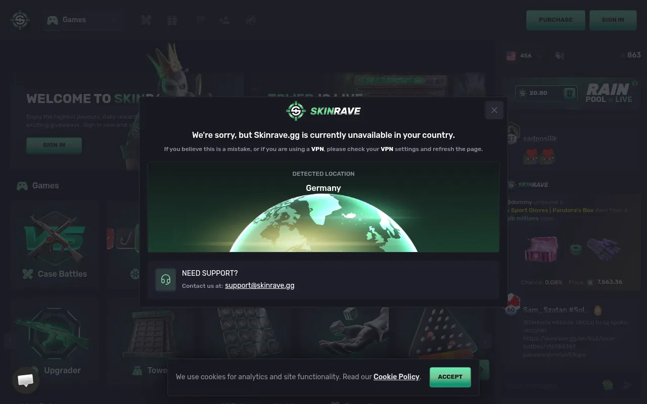 Screenshot of skinrave.gg