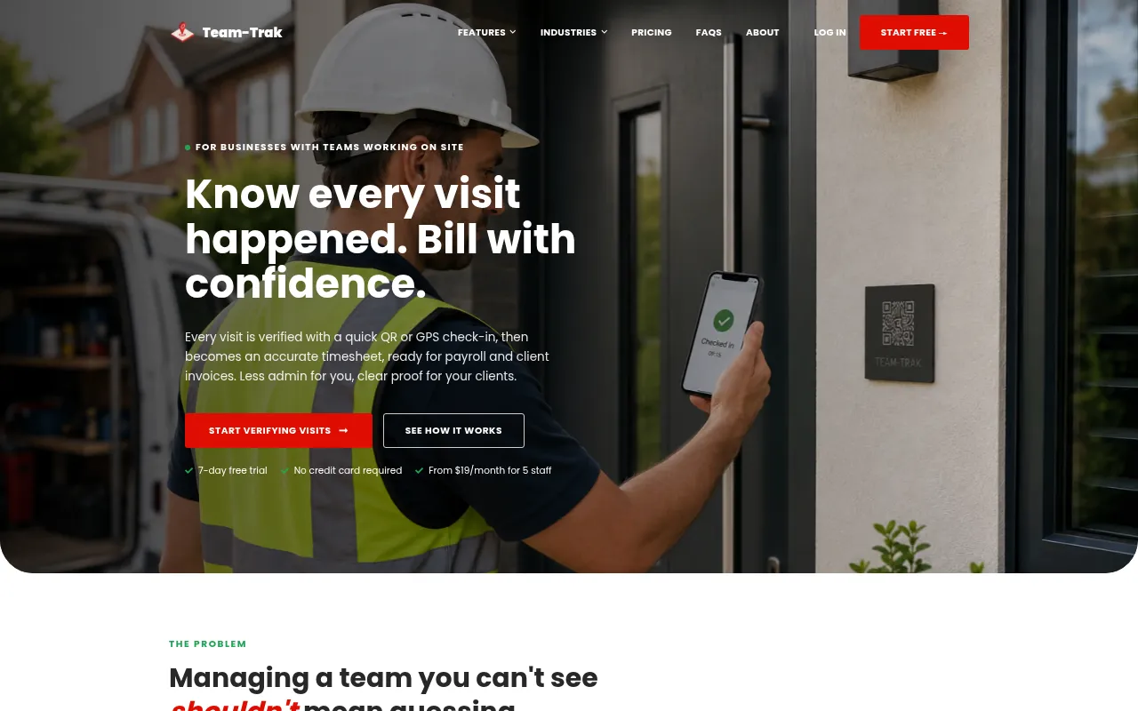 Screenshot of team-trak.com