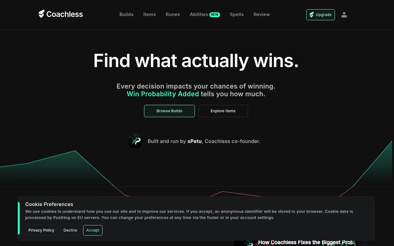 Screenshot of coachless.gg