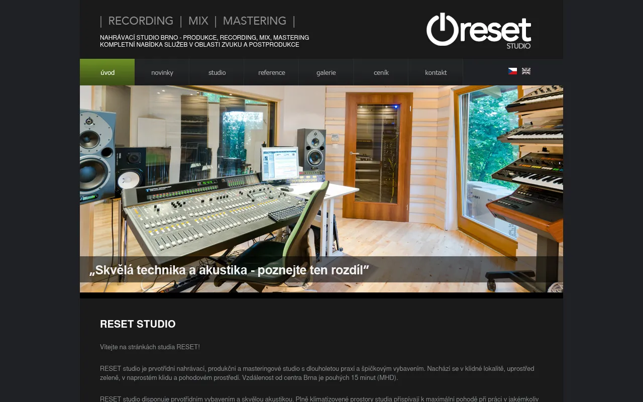 Screenshot of reset.cz