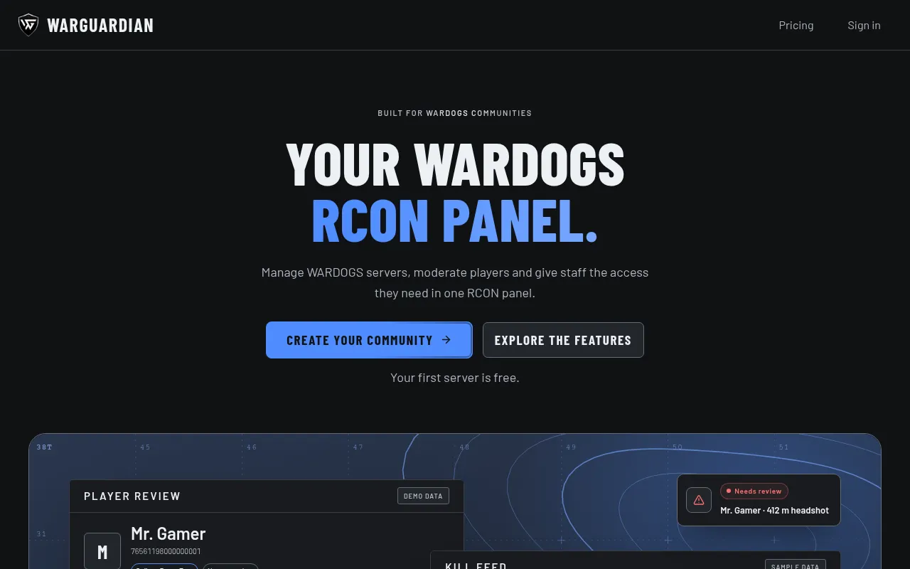Screenshot of warguardian.app