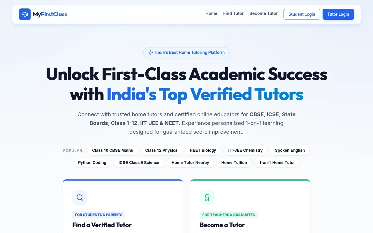 Screenshot of myfirstclass.in
