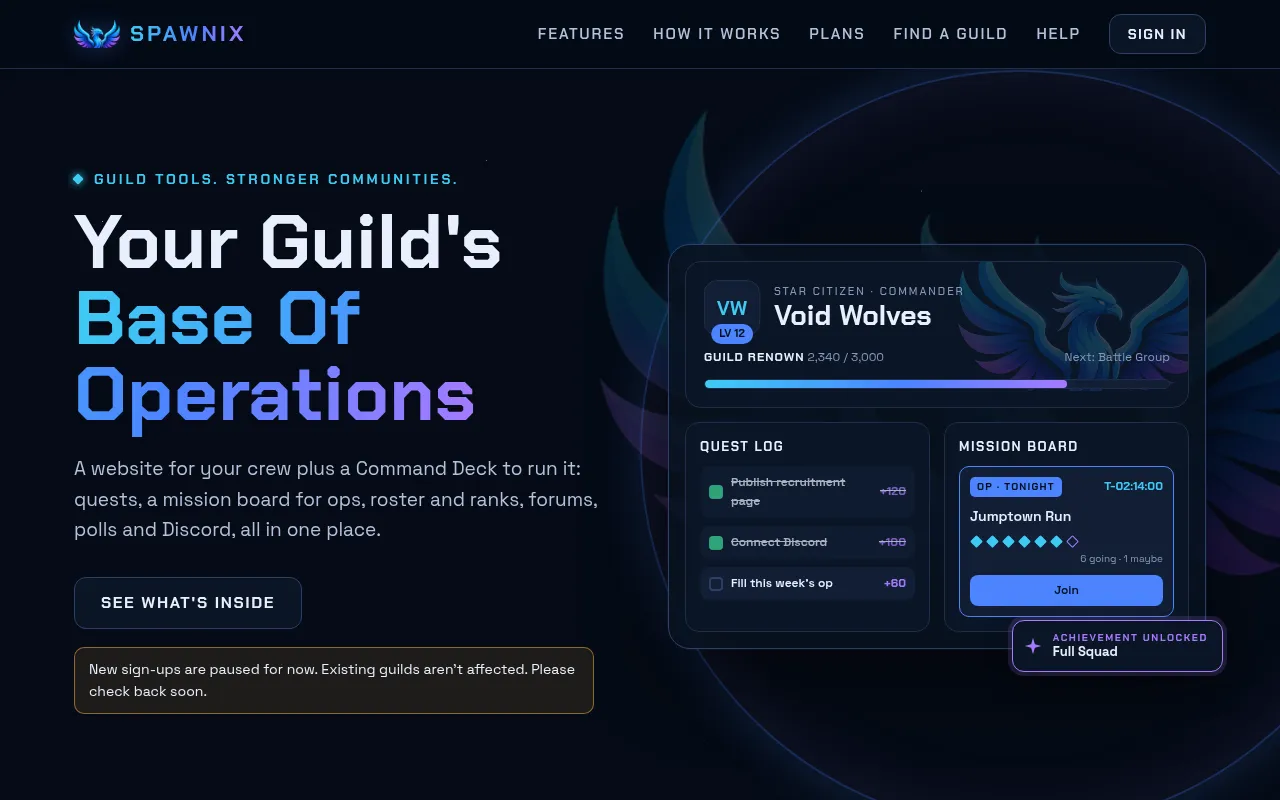 Screenshot of spawnix.gg