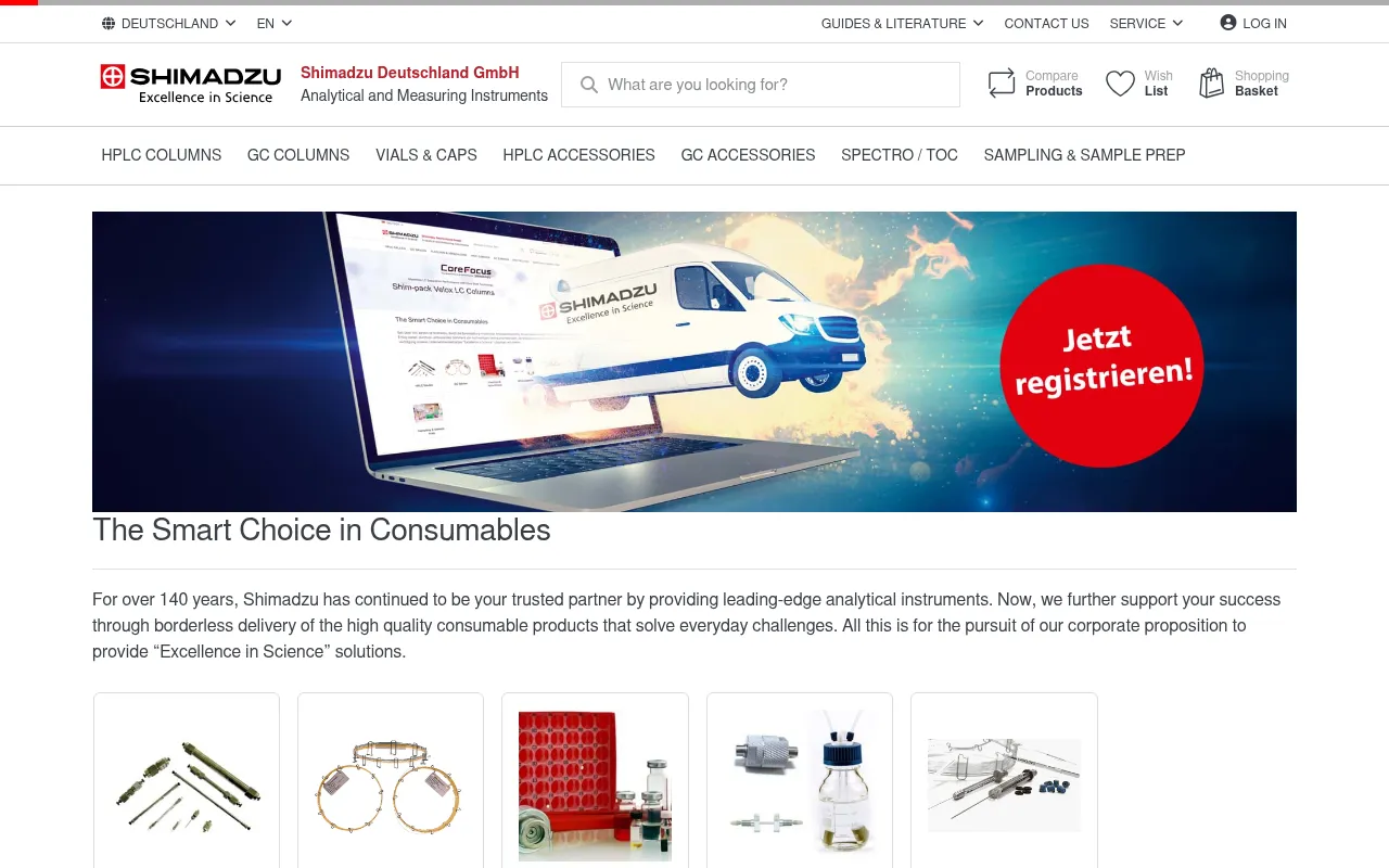 Screenshot of de.shimadzu.shop