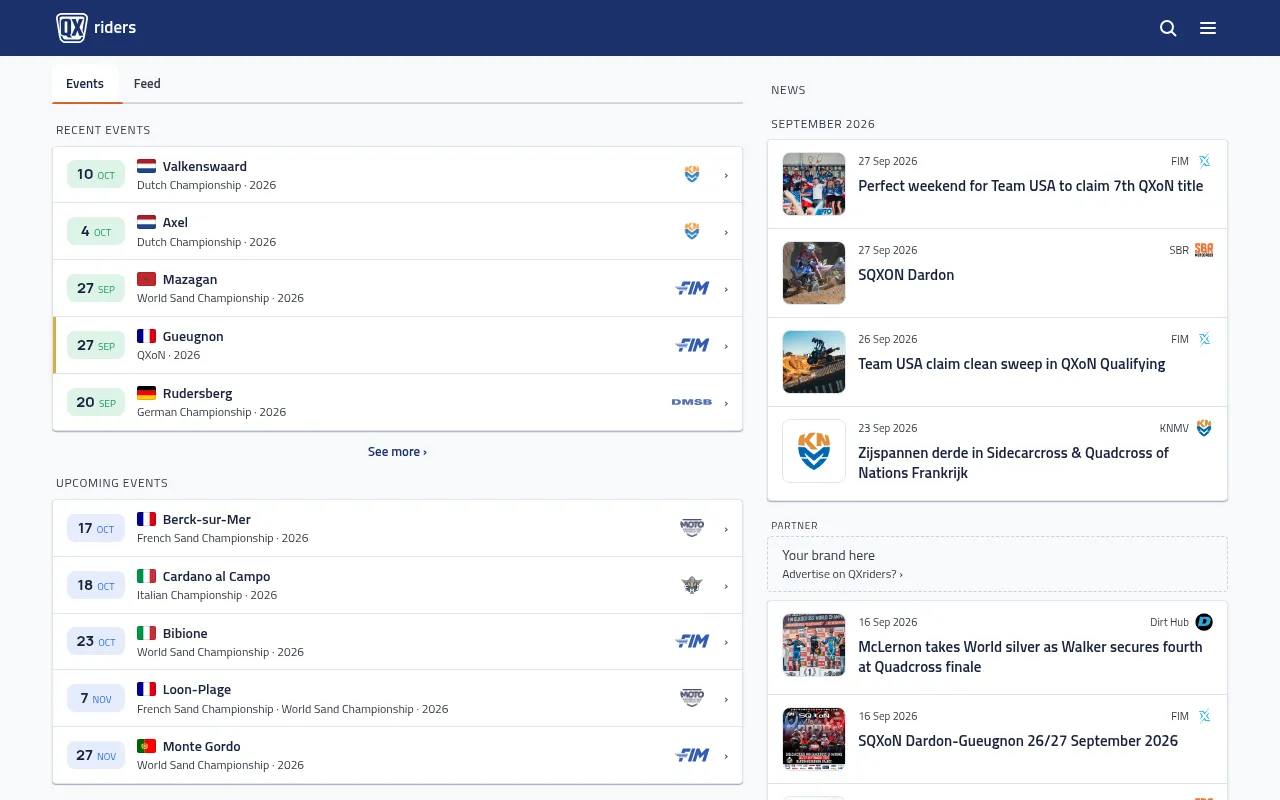 Screenshot of qxriders.com