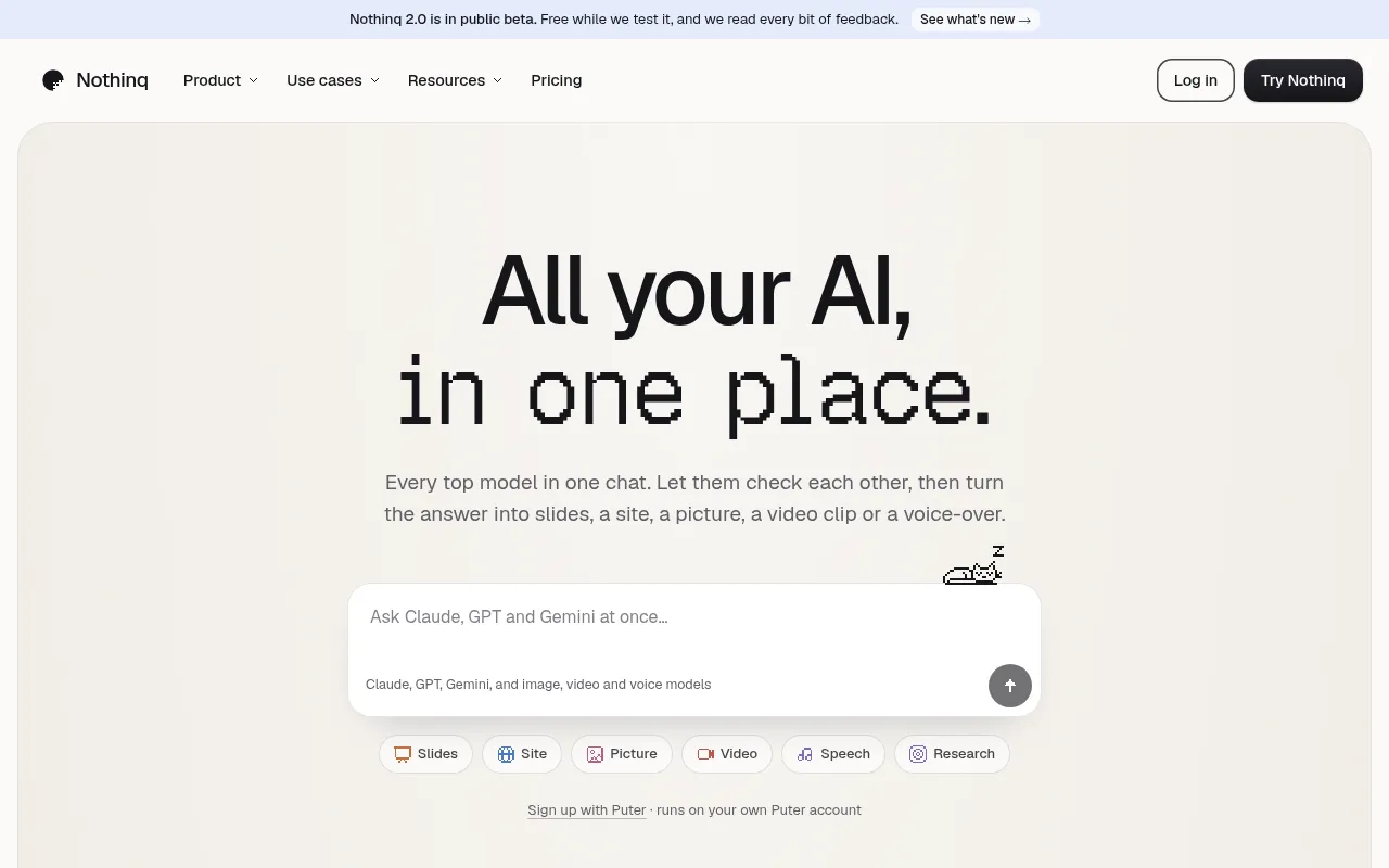 Screenshot of nothinq.studio