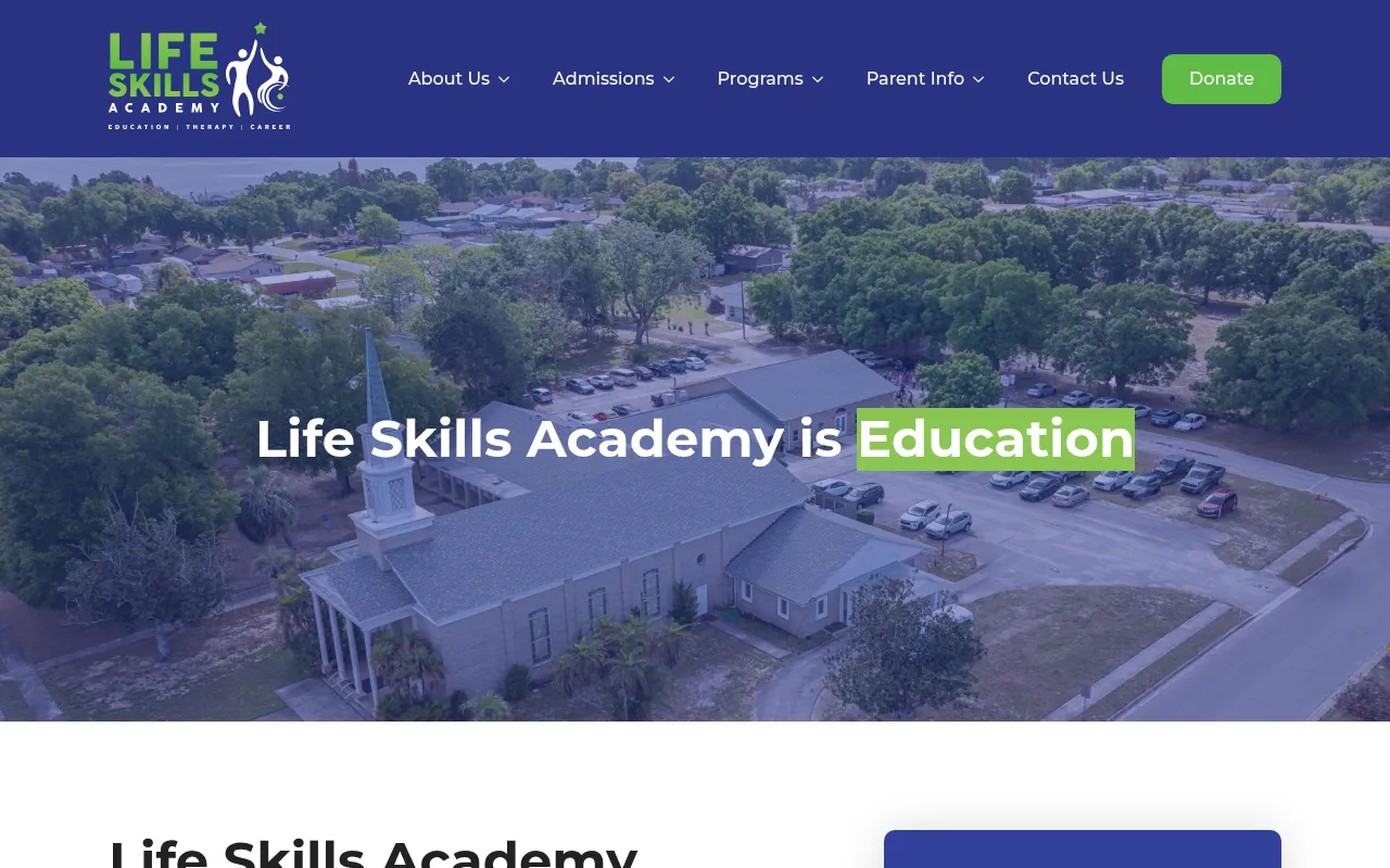 Screenshot of lifeskillsacademy.org