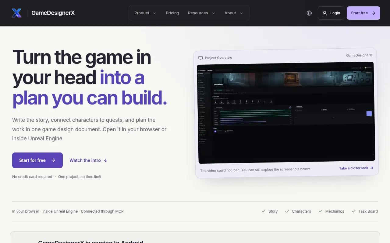 Screenshot of gamedesignerx.com