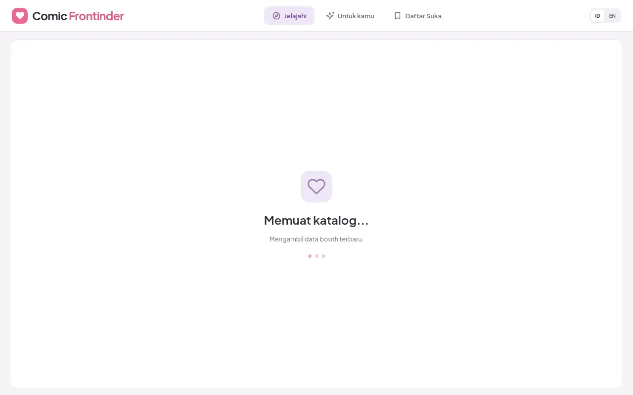 Screenshot of comicfrontinder.sena.dev