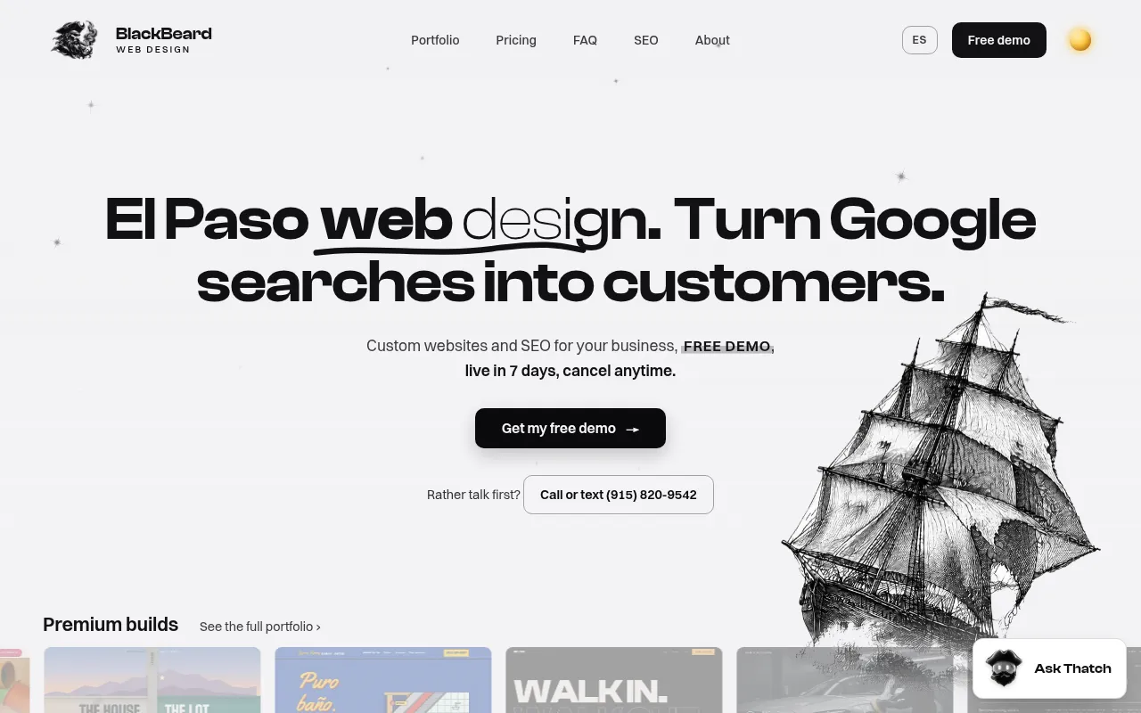 Screenshot of blackbeardwebdesign.com