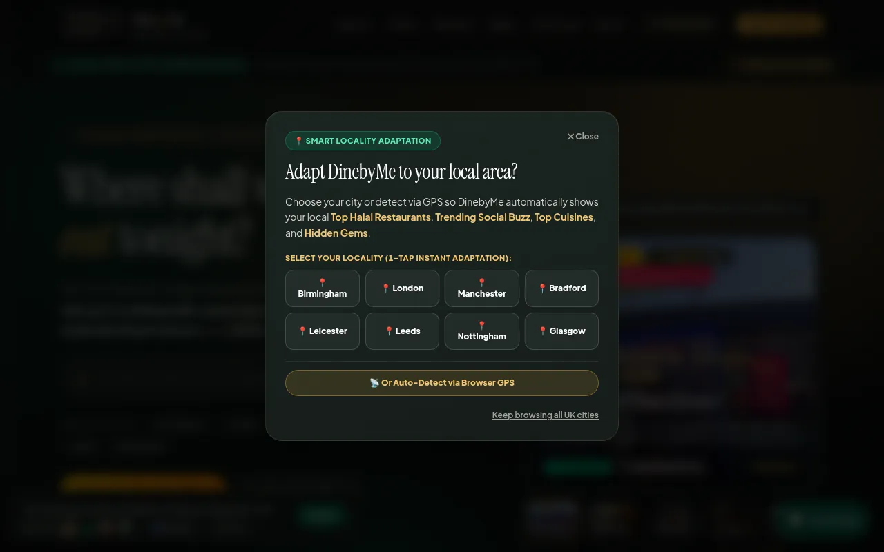 Screenshot of dinebyme.co.uk