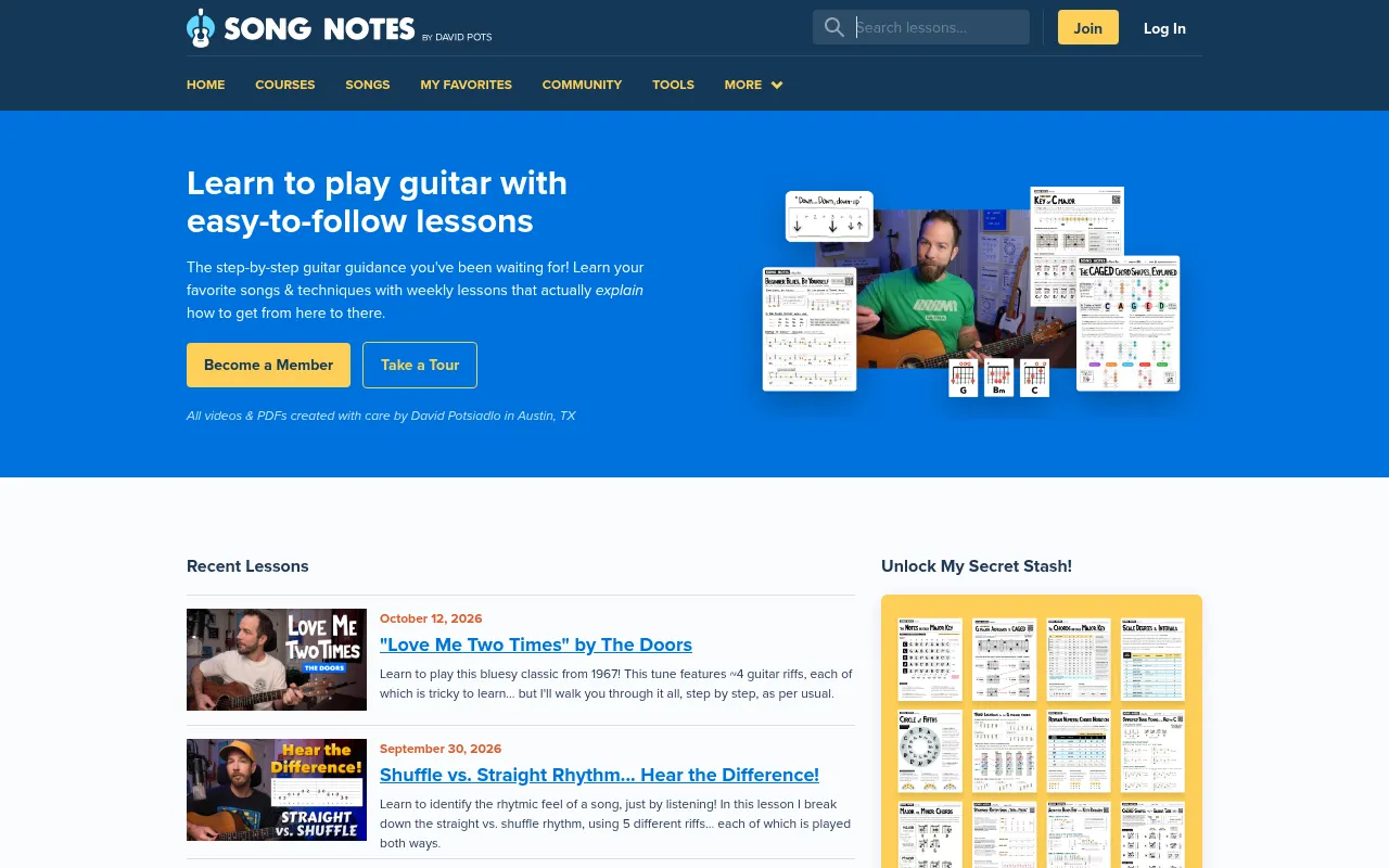 Screenshot of songnotes.net