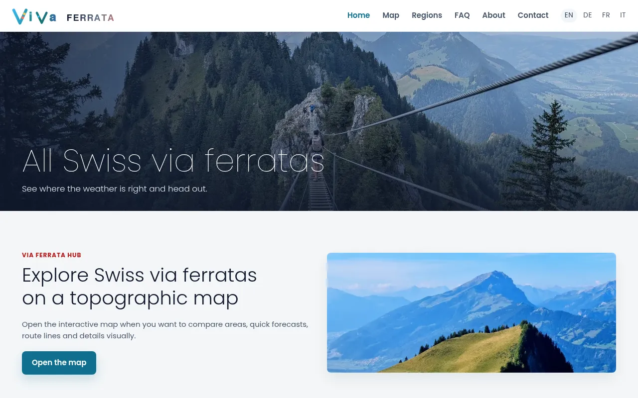 Screenshot of vivaferrata.ch