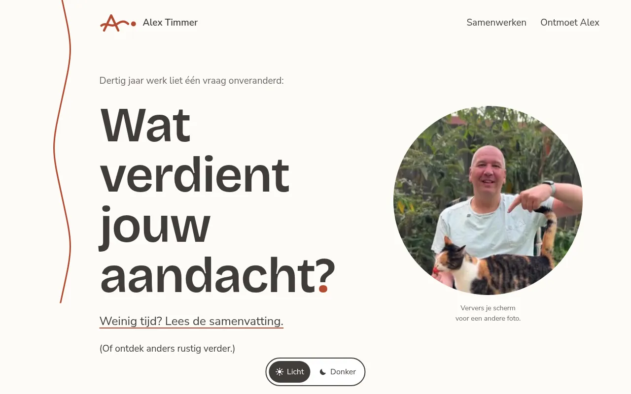 Screenshot of alextimmer.com