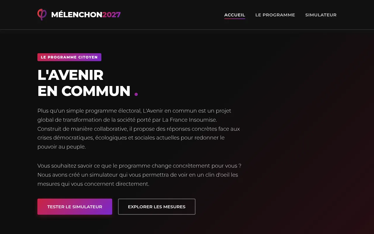 Screenshot of avenir-en-commun.net