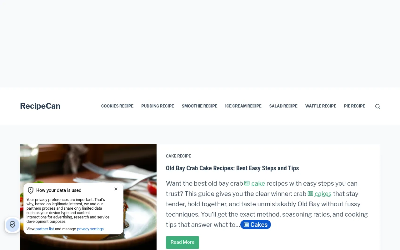 Screenshot of recipecan.com