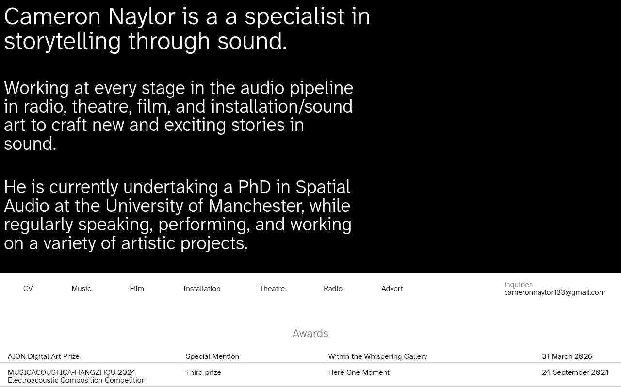 Screenshot of cameronnaylor.com