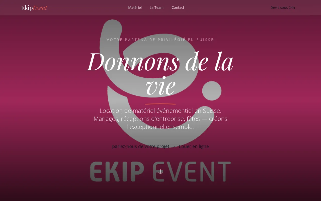 Screenshot of ekip-event.grindlyweb.com