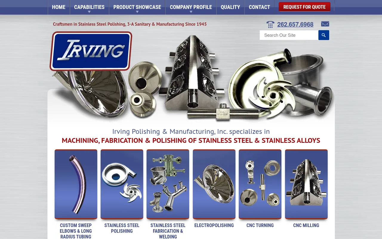 Screenshot of irvinginc.com