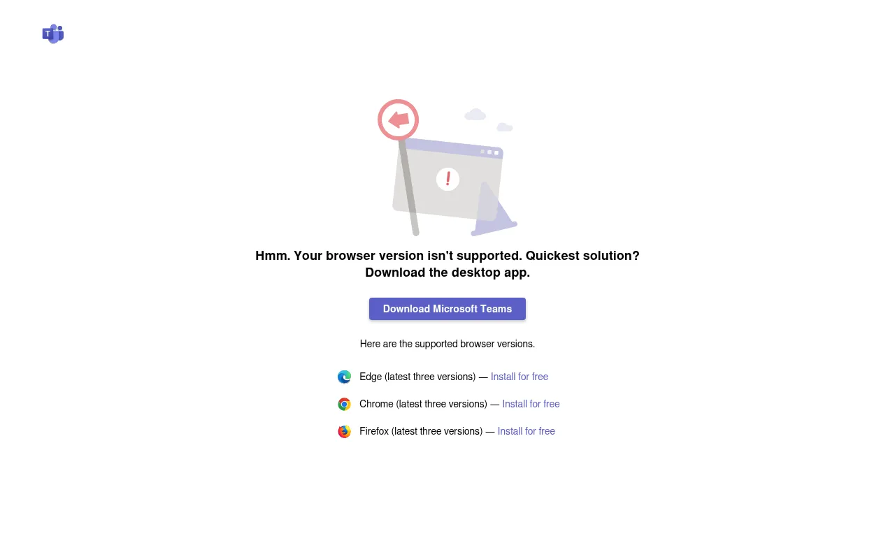 Screenshot of teams.microsoft.com