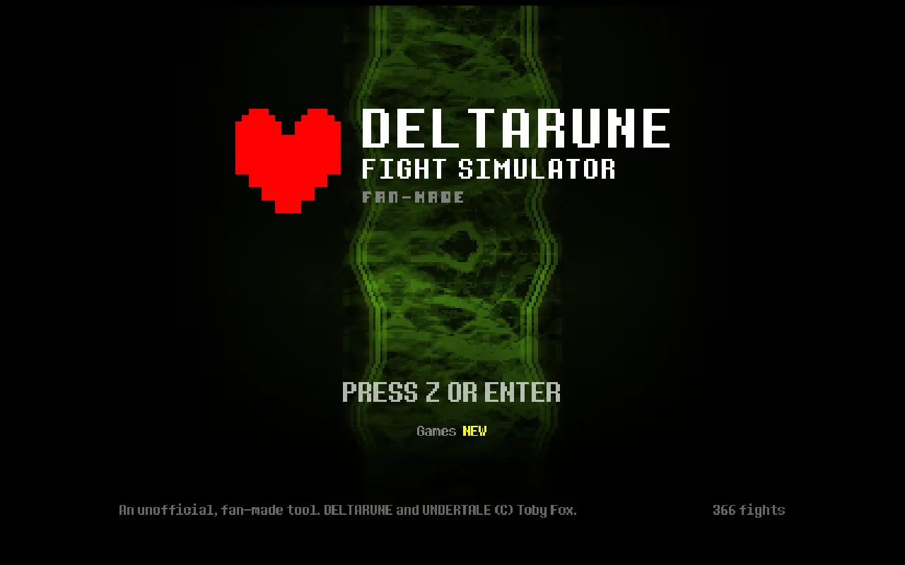 Screenshot of deltarunesim.com