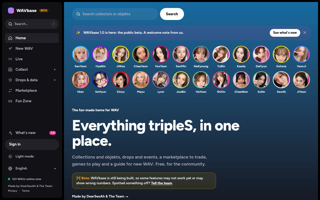 Screenshot of wavbase.app