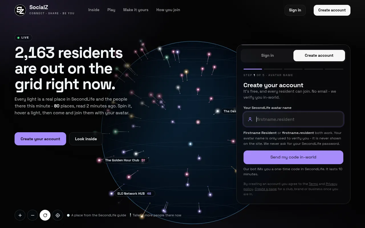Screenshot of socialzsl.net