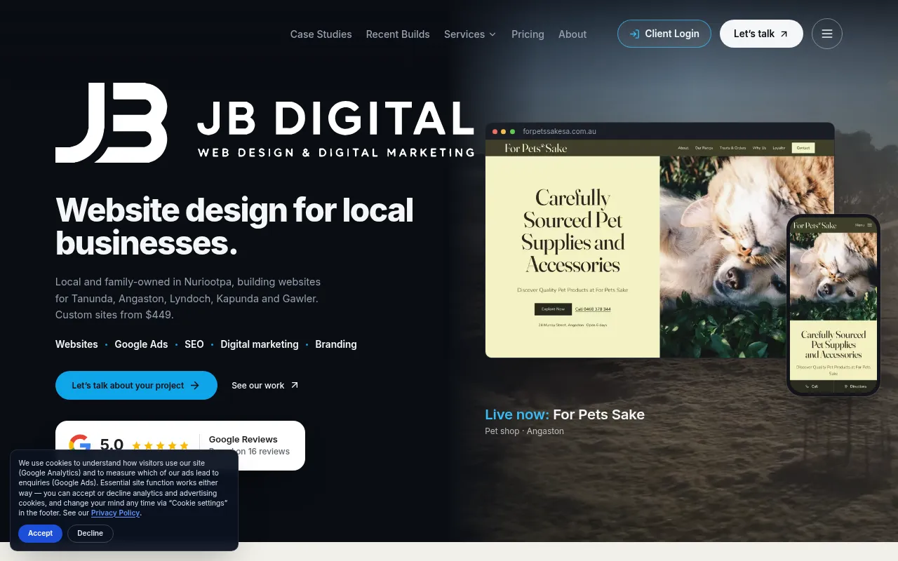 Screenshot of jbdigitalbarossa.com.au
