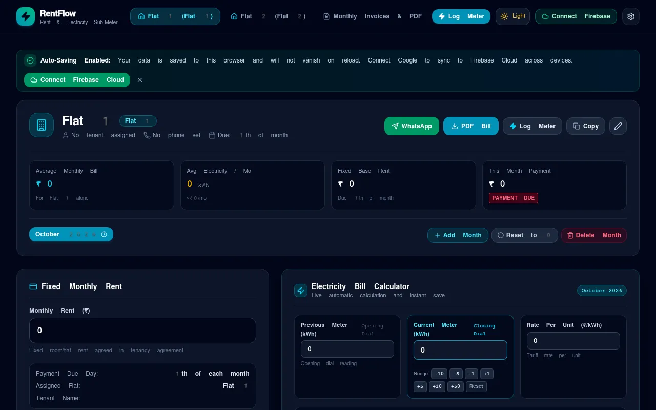 Screenshot of rentflowindia.ai.studio