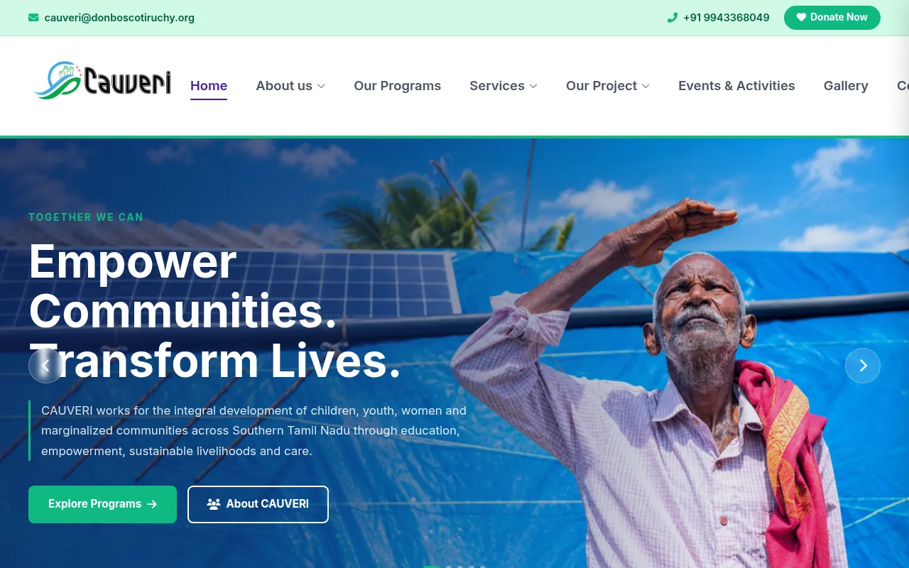 Screenshot of cauveri.org