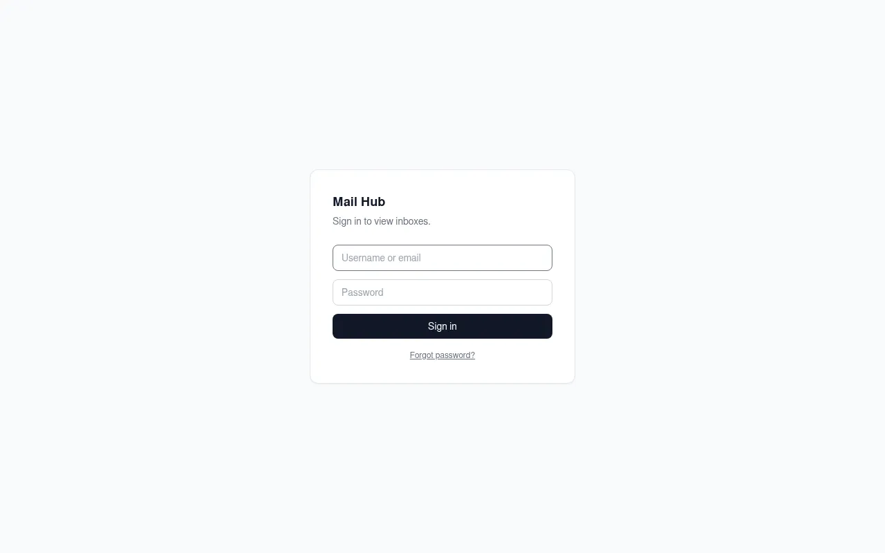 Screenshot of mailhub.aiwebsitedetector.com
