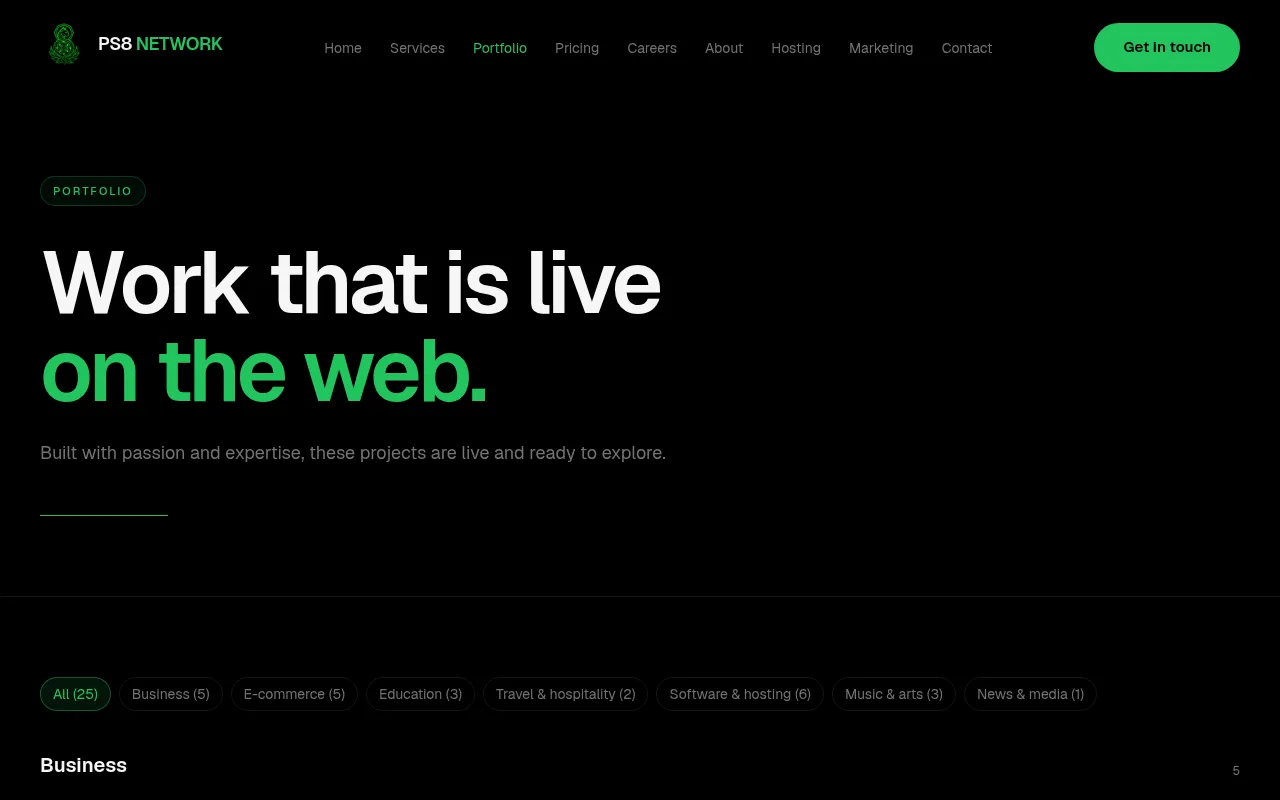 Screenshot of ps8network.com