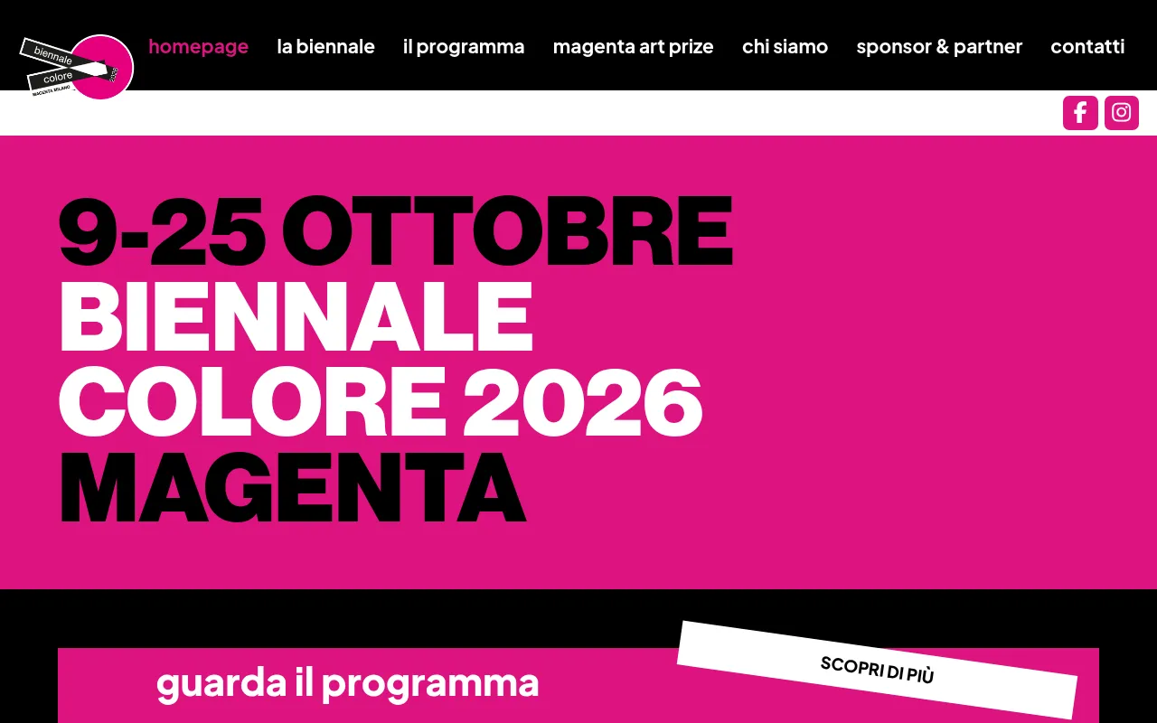 Screenshot of biennalecolore.it