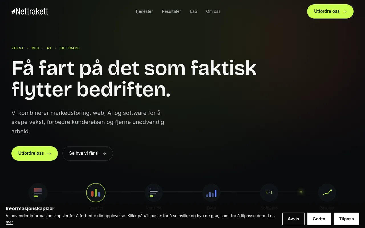 Screenshot of nettrakett.no