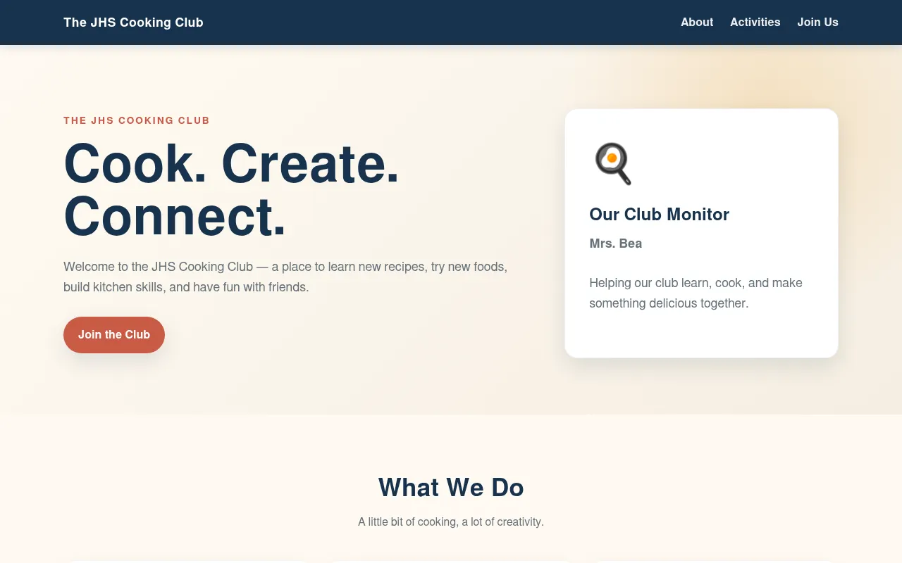 Screenshot of jhscooking.me