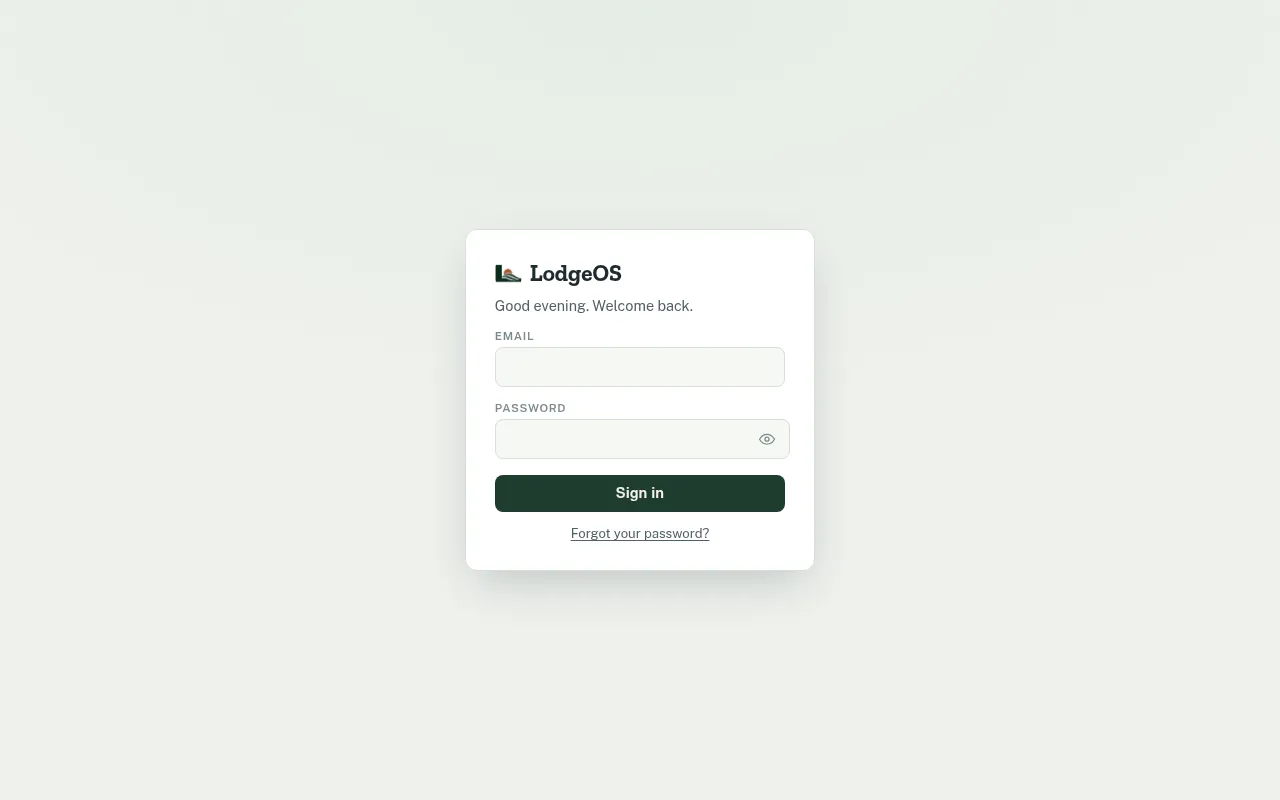 Screenshot of app.lodgeos.io