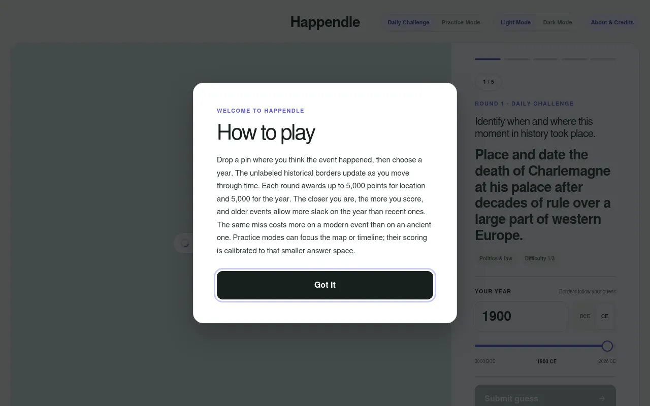 Screenshot of happendle.com