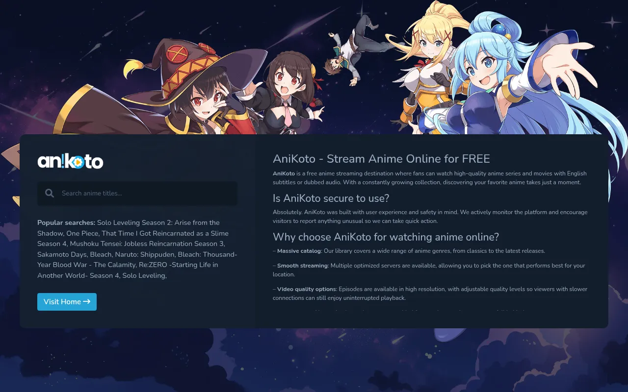 Screenshot of anikoto.cz