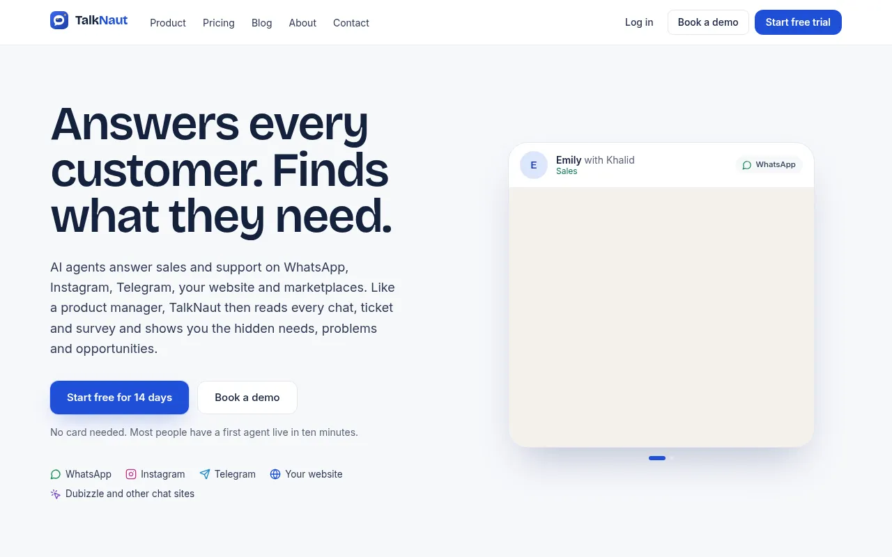 Screenshot of talknaut.com