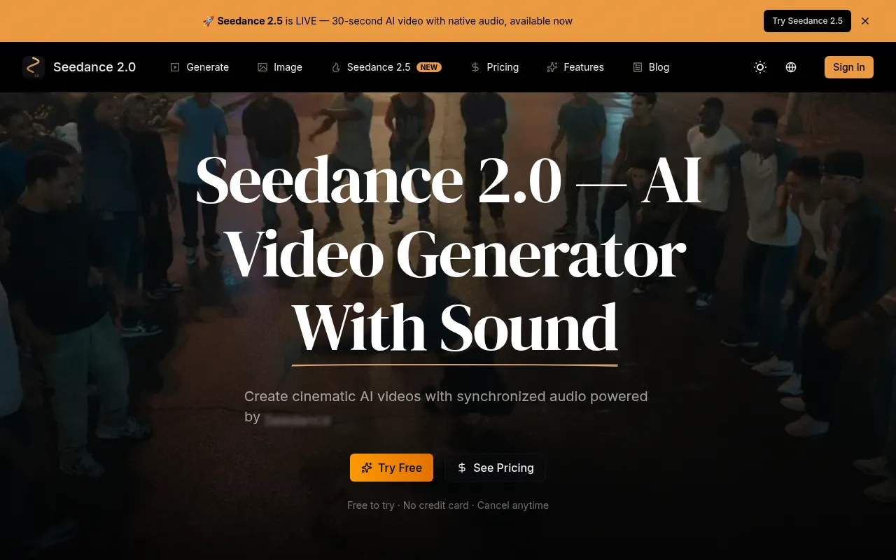 Screenshot of seedance2.media