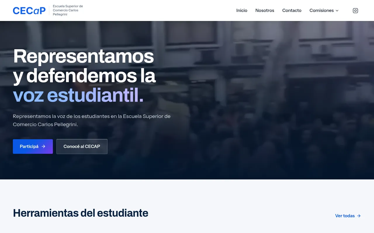 Screenshot of cecap.ar