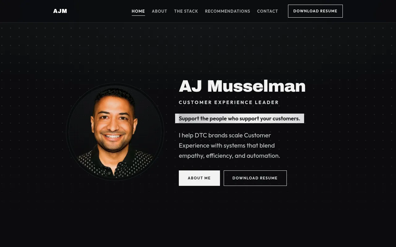 Screenshot of ajmusselman.com