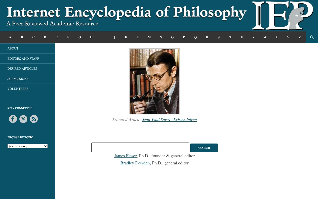 Screenshot of iep.utm.edu