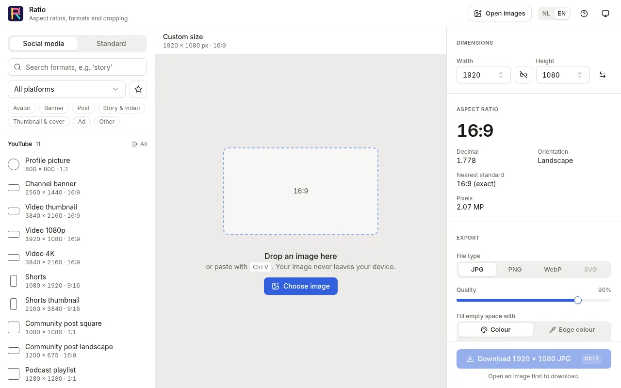 Screenshot of ratio.voxite.media
