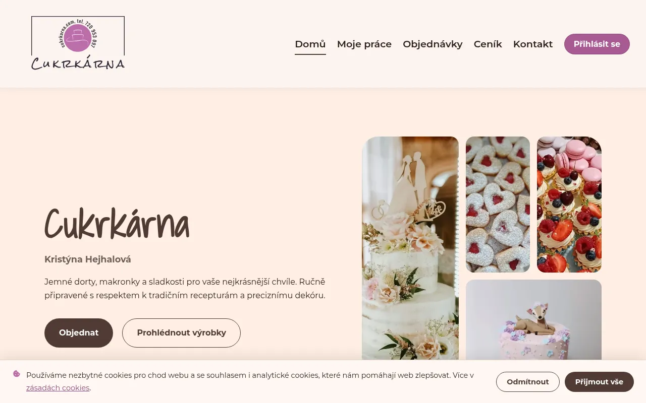 Screenshot of cukrkarna.vercel.app