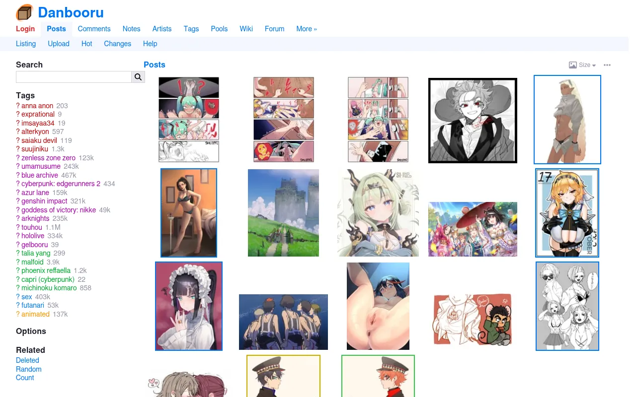Screenshot of danbooru.donmai.us